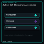 Autism Self-Discovery & Acceptance fillable printable and hyperlinked digital features
