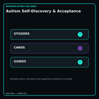 Autism Self-Discovery & Acceptance stickers cards covers guides and verified bundle bonuses