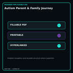 Autism Parent & Family Journey fillable printable and hyperlinked digital features