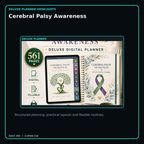 Cerebral Palsy Awareness deluxe digital planner features and flexible organization