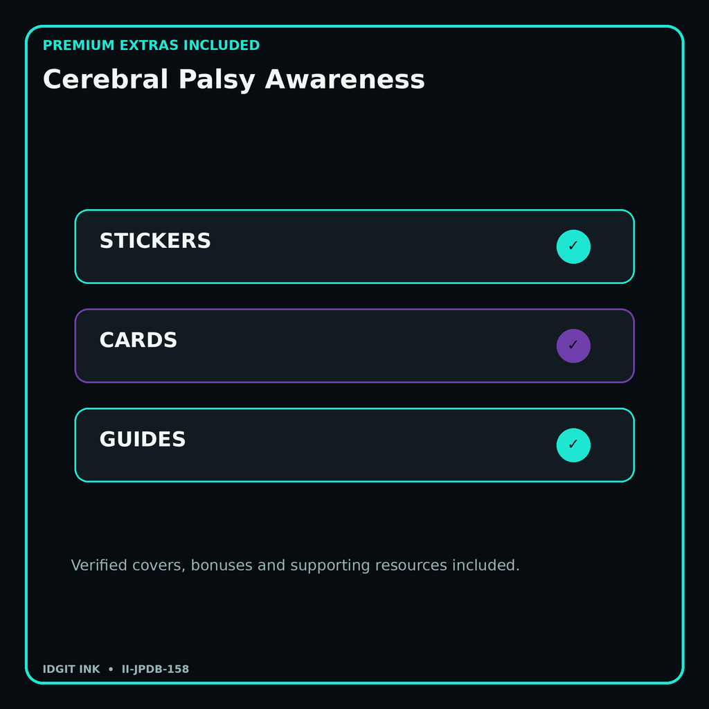 Cerebral Palsy Awareness stickers cards covers guides and verified bundle bonuses