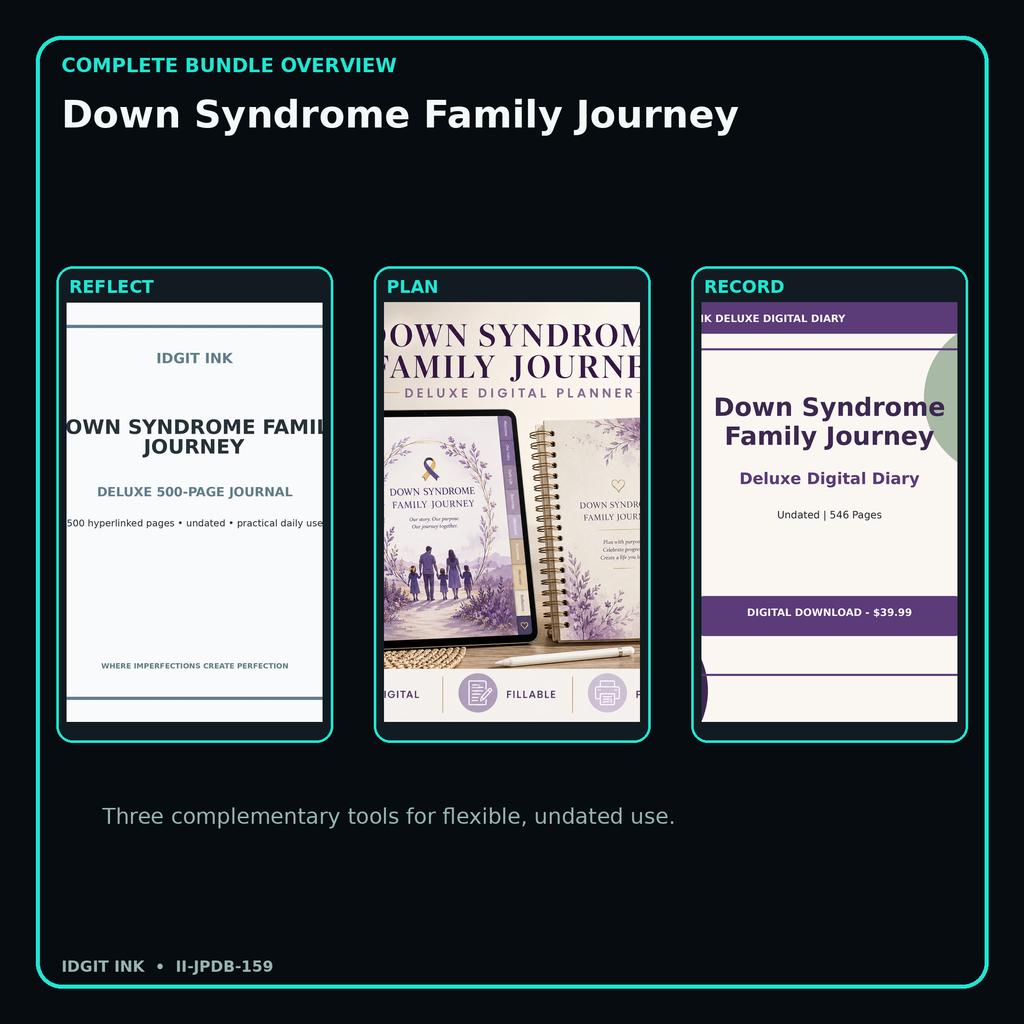 Down Syndrome Family Journey complete three-product digital bundle overview