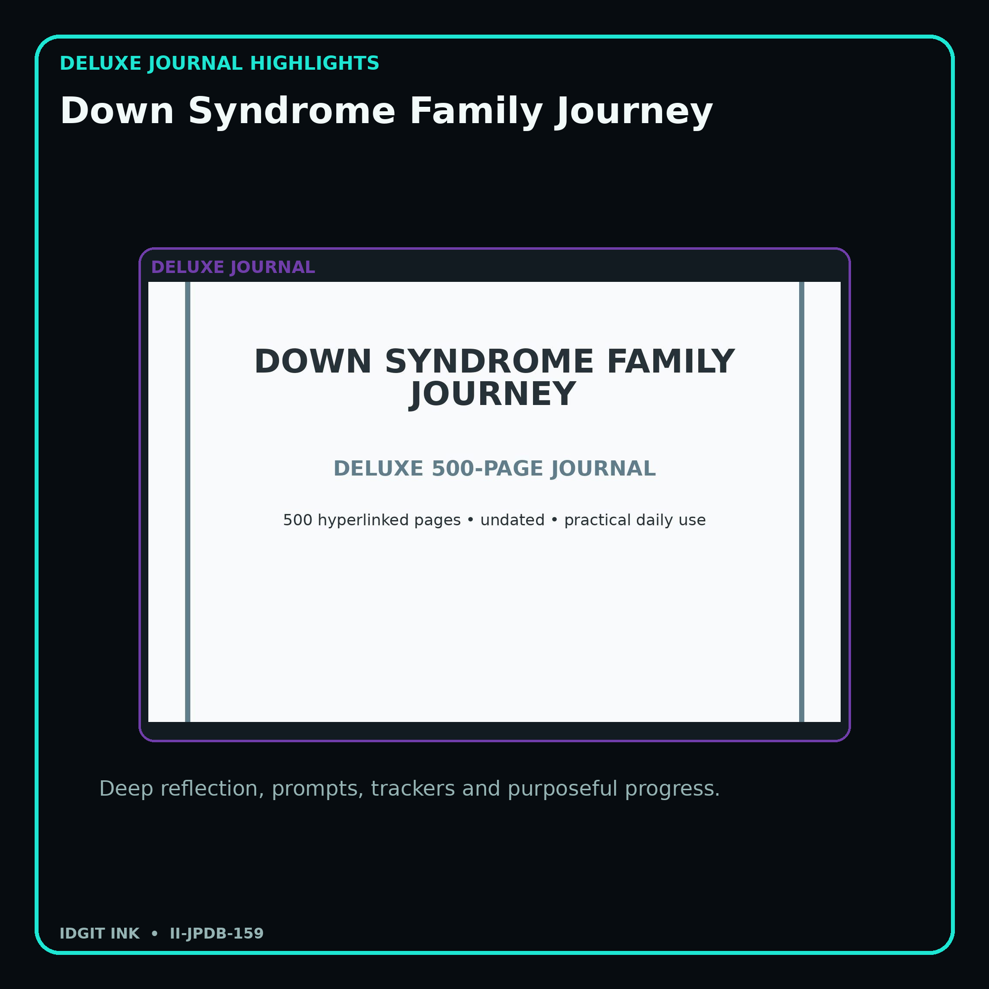 Down Syndrome Family Journey deluxe digital journal features and guided reflection pages