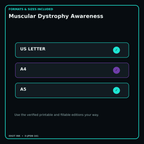 Muscular Dystrophy Awareness digital bundle formats in US Letter A4 and A5