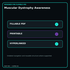 Muscular Dystrophy Awareness fillable printable and hyperlinked digital features