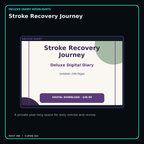 Stroke Recovery Journey deluxe digital diary features and undated daily entries