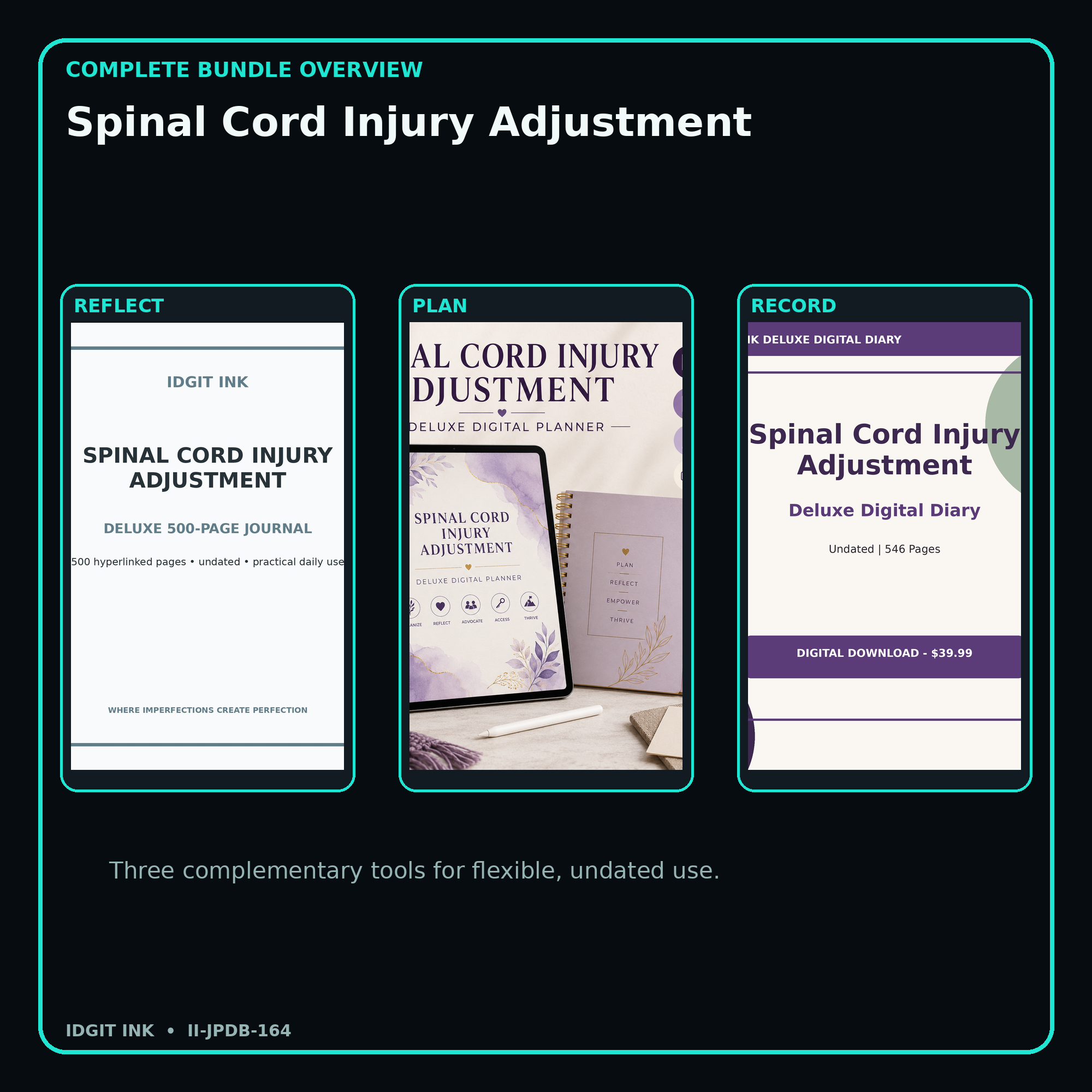 Spinal Cord Injury Adjustment complete three-product digital bundle overview