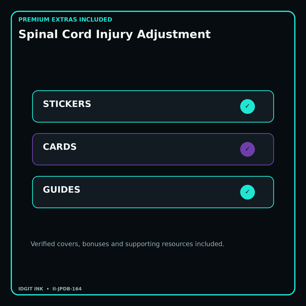 Spinal Cord Injury Adjustment stickers cards covers guides and verified bundle bonuses