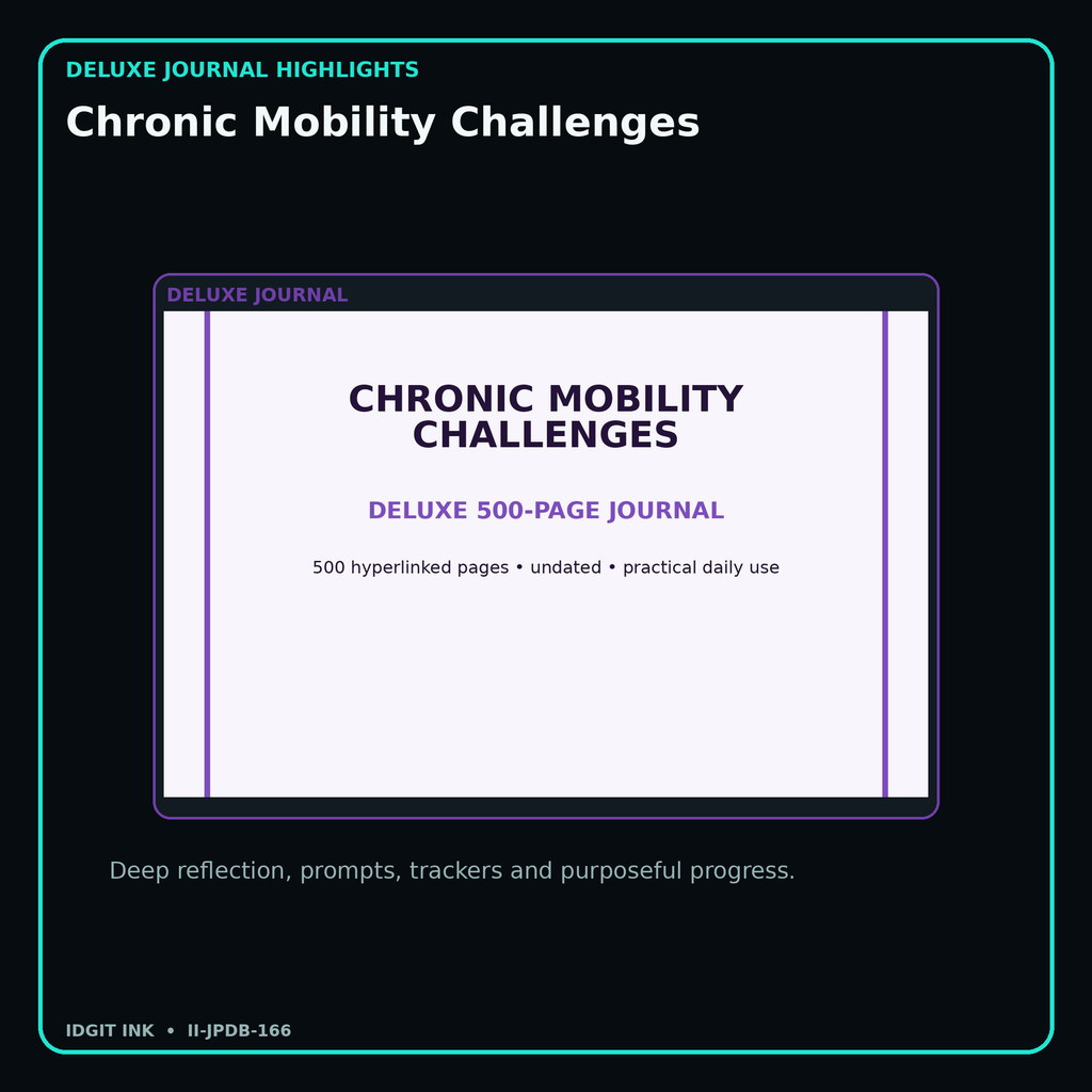 Chronic Mobility Challenges deluxe digital journal features and guided reflection pages