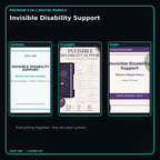 Invisible Disability Support premium digital journal planner and diary bundle cover