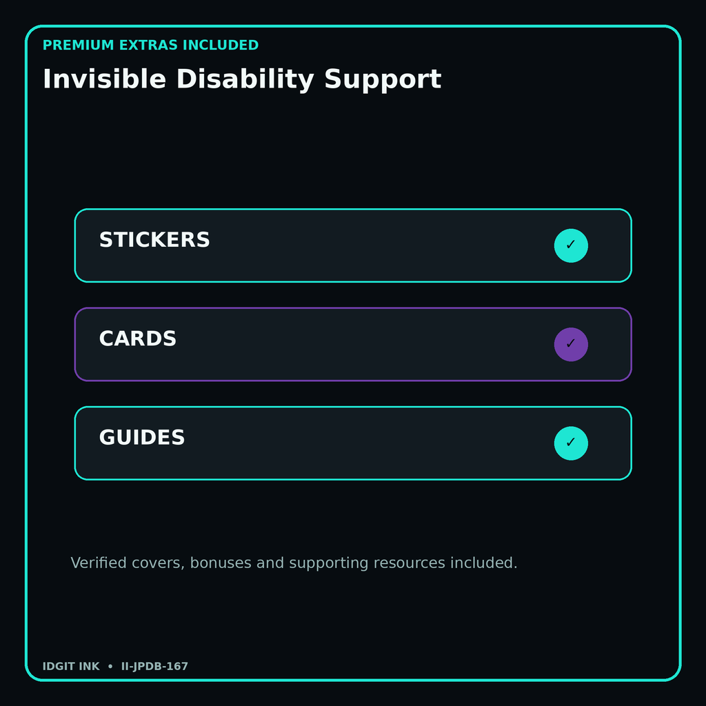 Invisible Disability Support stickers cards covers guides and verified bundle bonuses