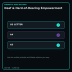 Deaf & Hard-of-Hearing Empowerment digital bundle formats in US Letter A4 and A5