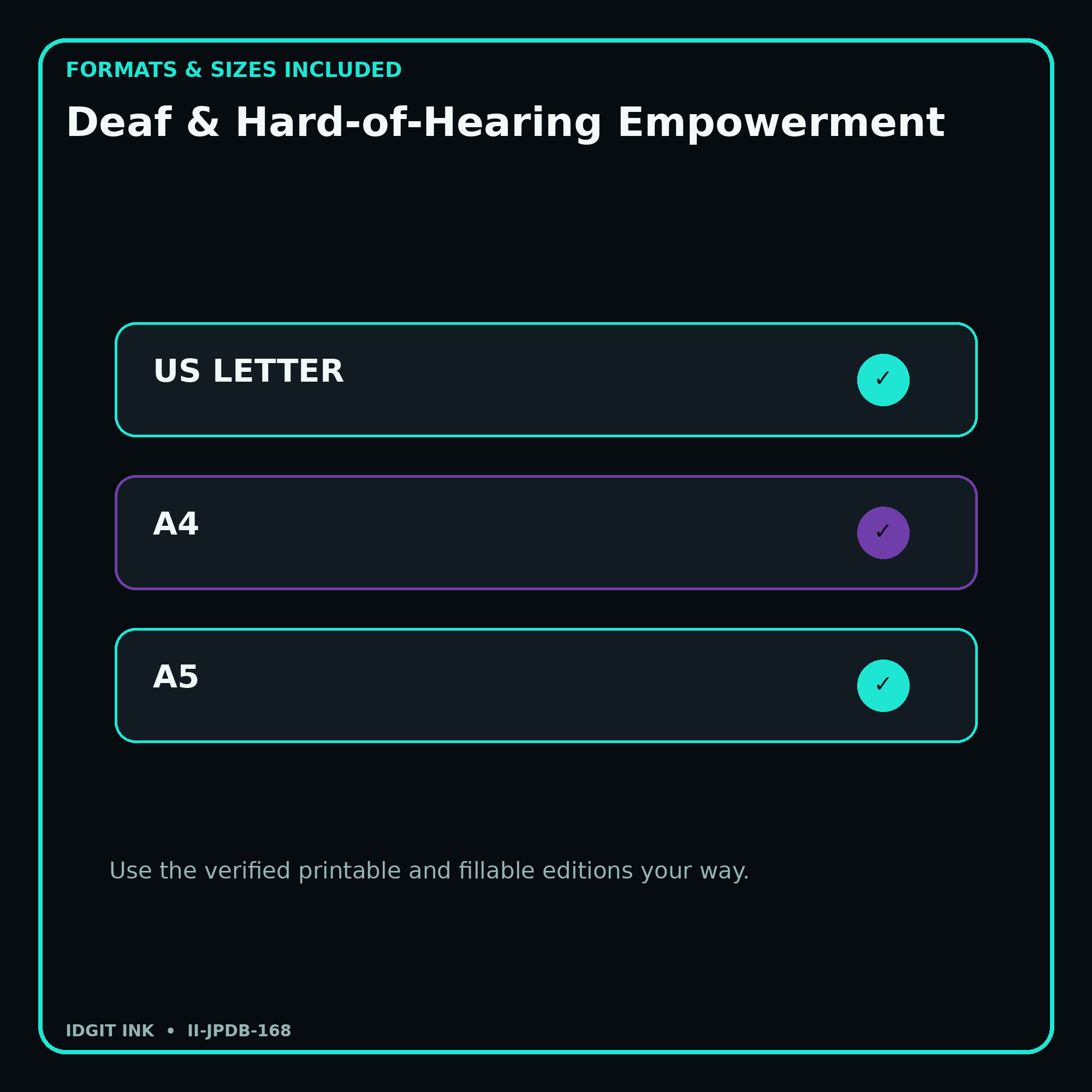 Deaf & Hard-of-Hearing Empowerment digital bundle formats in US Letter A4 and A5