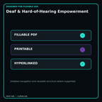 Deaf & Hard-of-Hearing Empowerment fillable printable and hyperlinked digital features