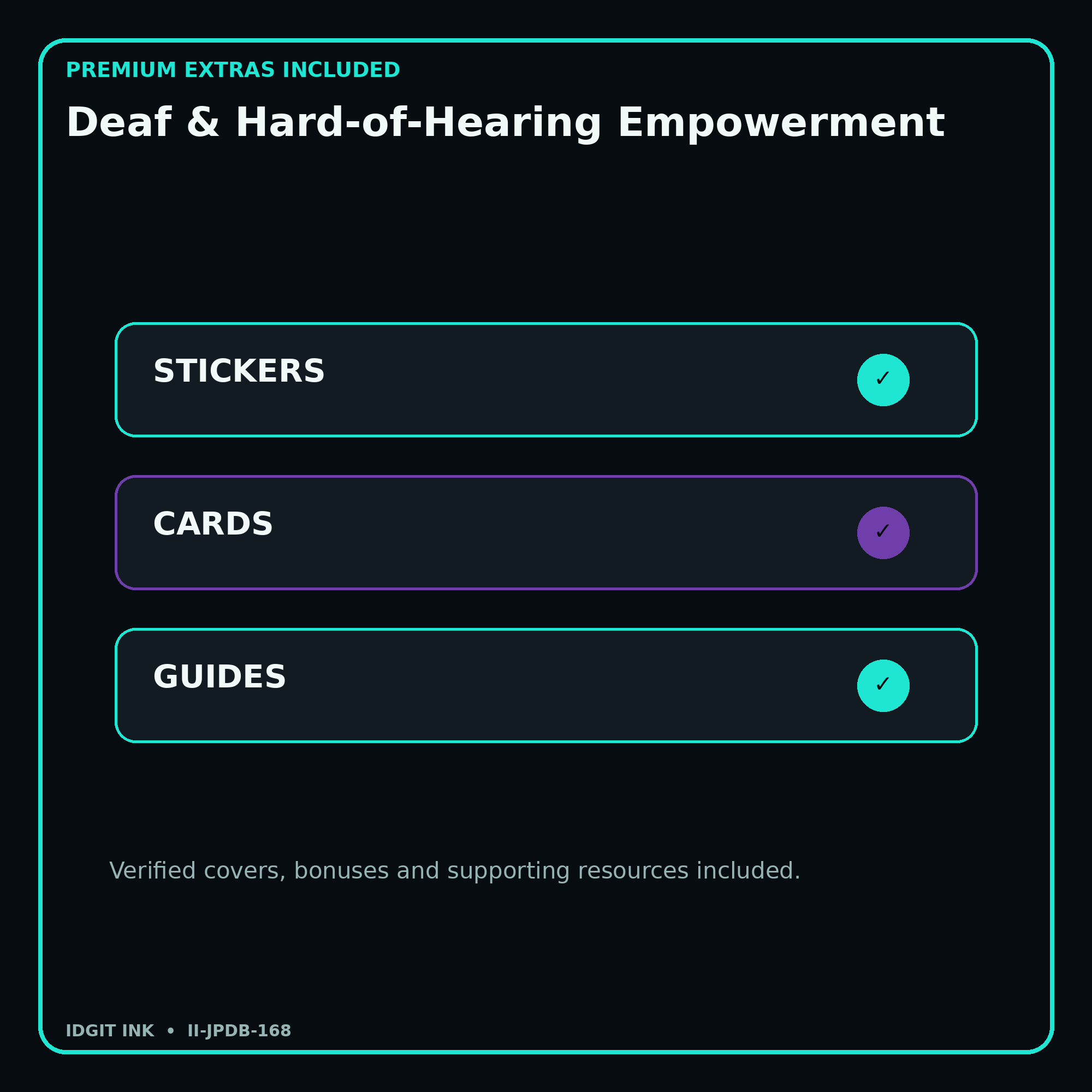 Deaf & Hard-of-Hearing Empowerment stickers cards covers guides and verified bundle bonuses