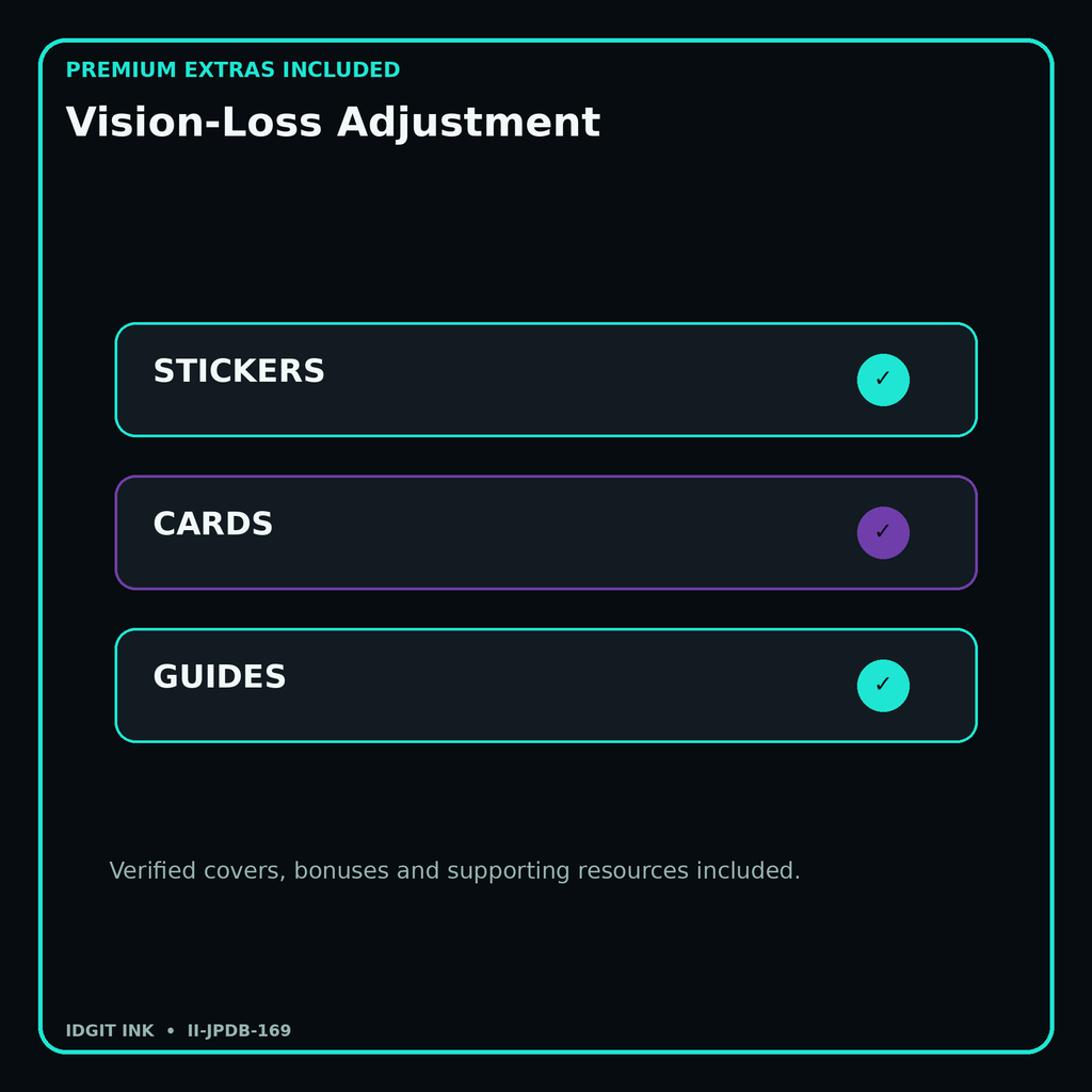 Vision-Loss Adjustment stickers cards covers guides and verified bundle bonuses