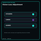 Vision-Loss Adjustment stickers cards covers guides and verified bundle bonuses