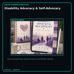 Disability Advocacy & Self-Advocacy deluxe digital planner features and flexible organization