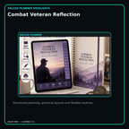 Combat Veteran Reflection deluxe digital planner features and flexible organization