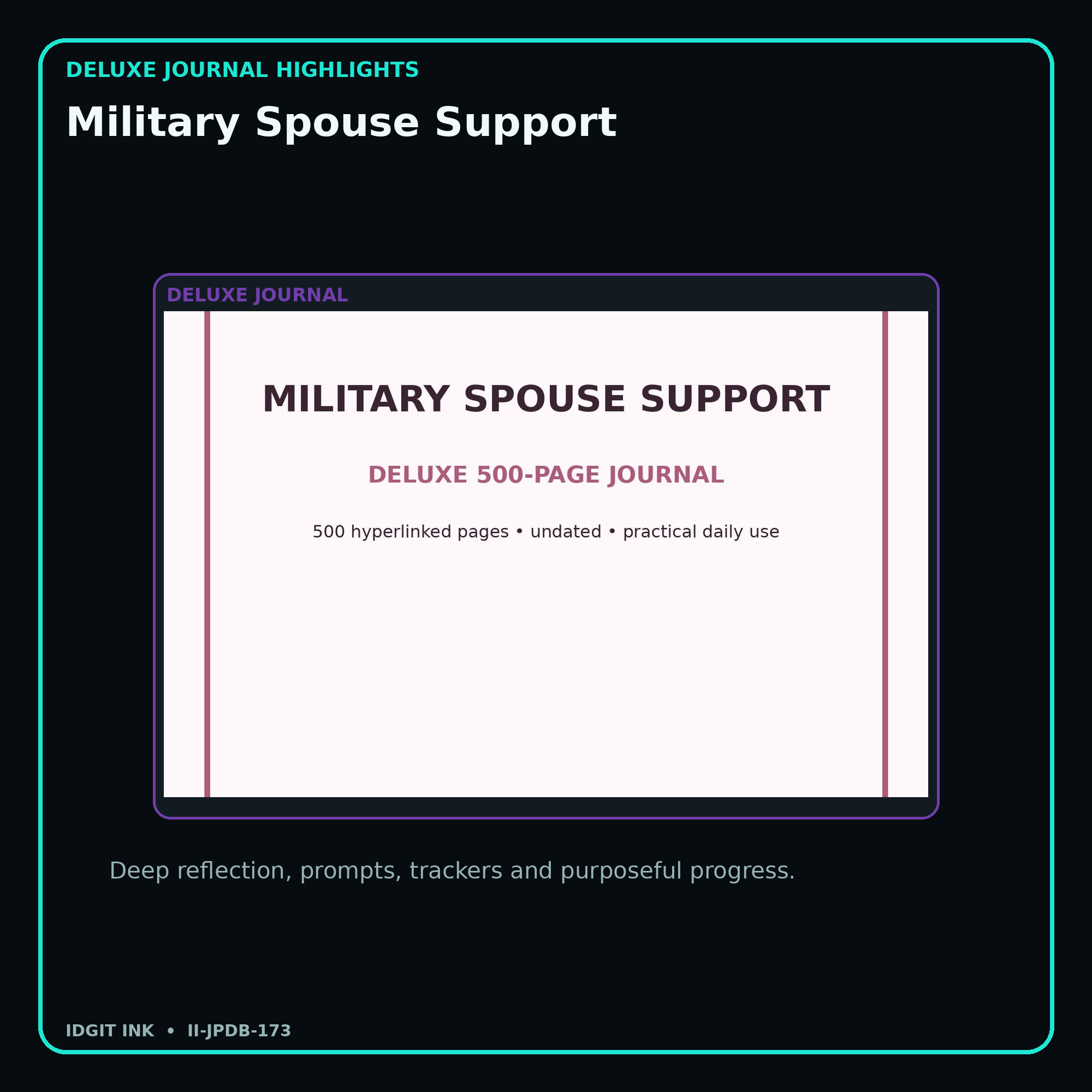 Military Spouse Support deluxe digital journal features and guided reflection pages