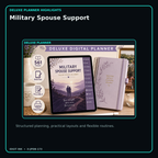 Military Spouse Support deluxe digital planner features and flexible organization