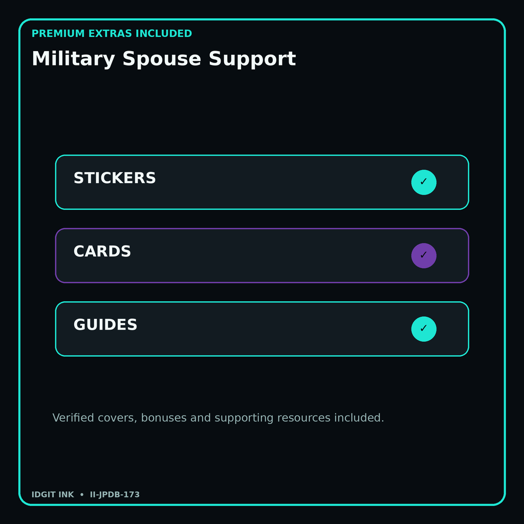 Military Spouse Support stickers cards covers guides and verified bundle bonuses