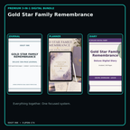 Gold Star Family Remembrance premium digital journal planner and diary bundle cover