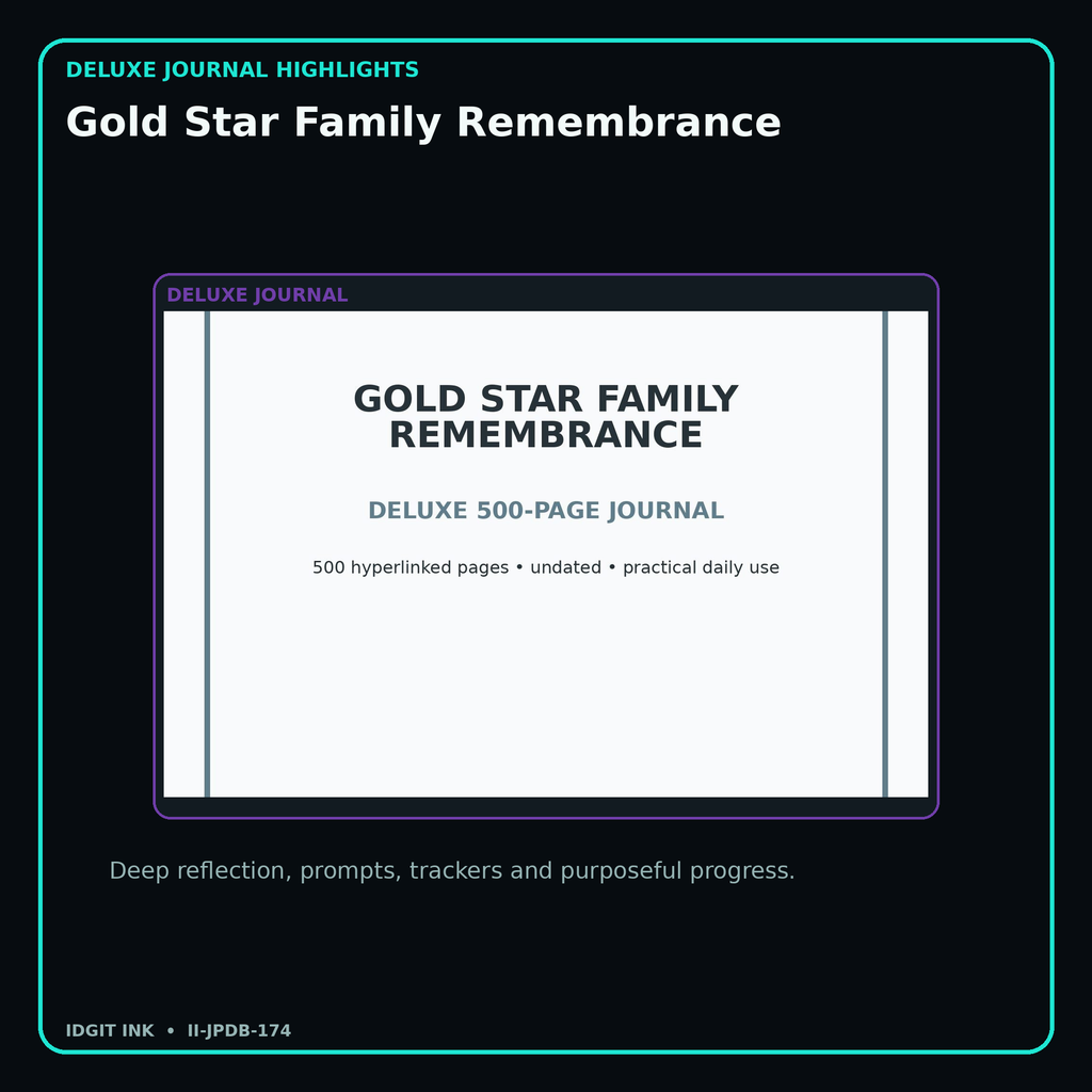 Gold Star Family Remembrance deluxe digital journal features and guided reflection pages