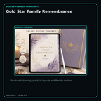 Gold Star Family Remembrance deluxe digital planner features and flexible organization