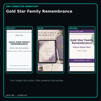 Gold Star Family Remembrance connected journal planner diary workflow and customer benefits