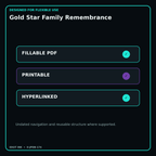 Gold Star Family Remembrance fillable printable and hyperlinked digital features