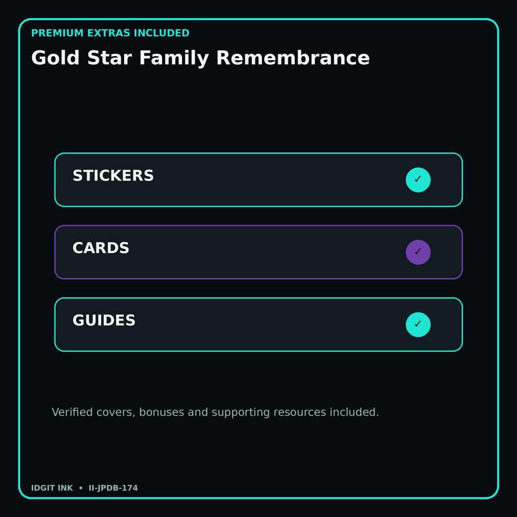 Gold Star Family Remembrance stickers cards covers guides and verified bundle bonuses