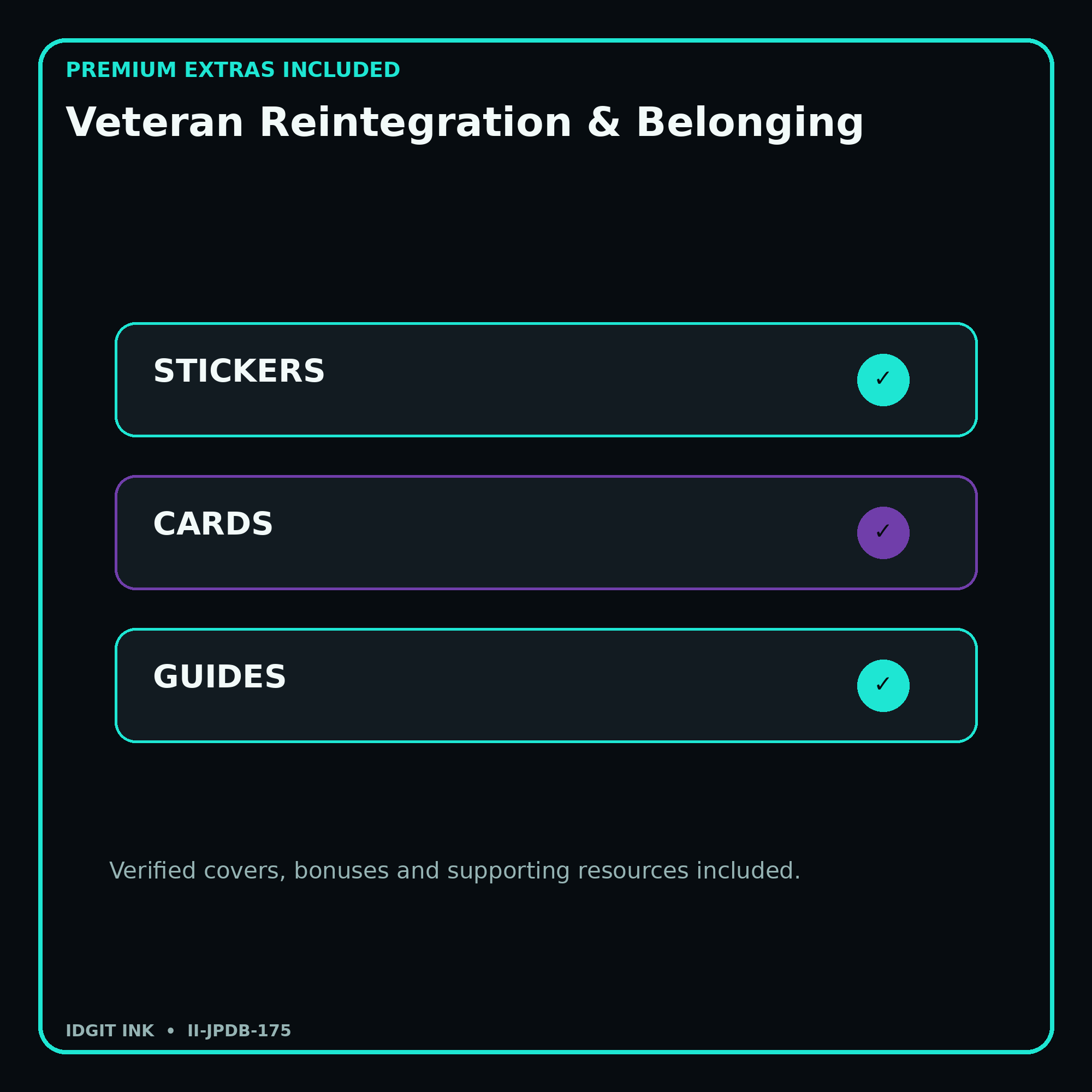 Veteran Reintegration & Belonging stickers cards covers guides and verified bundle bonuses