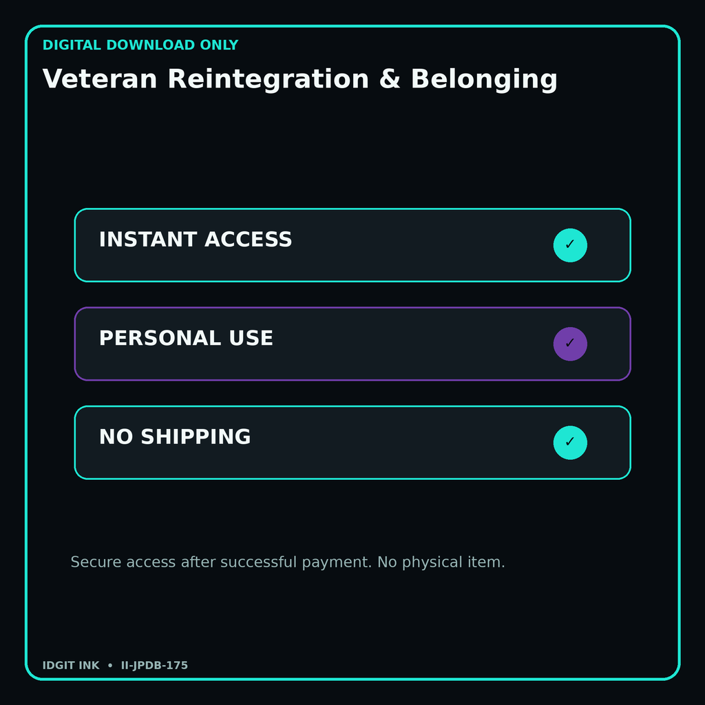 Veteran Reintegration & Belonging secure digital download personal-use and no-shipping notice