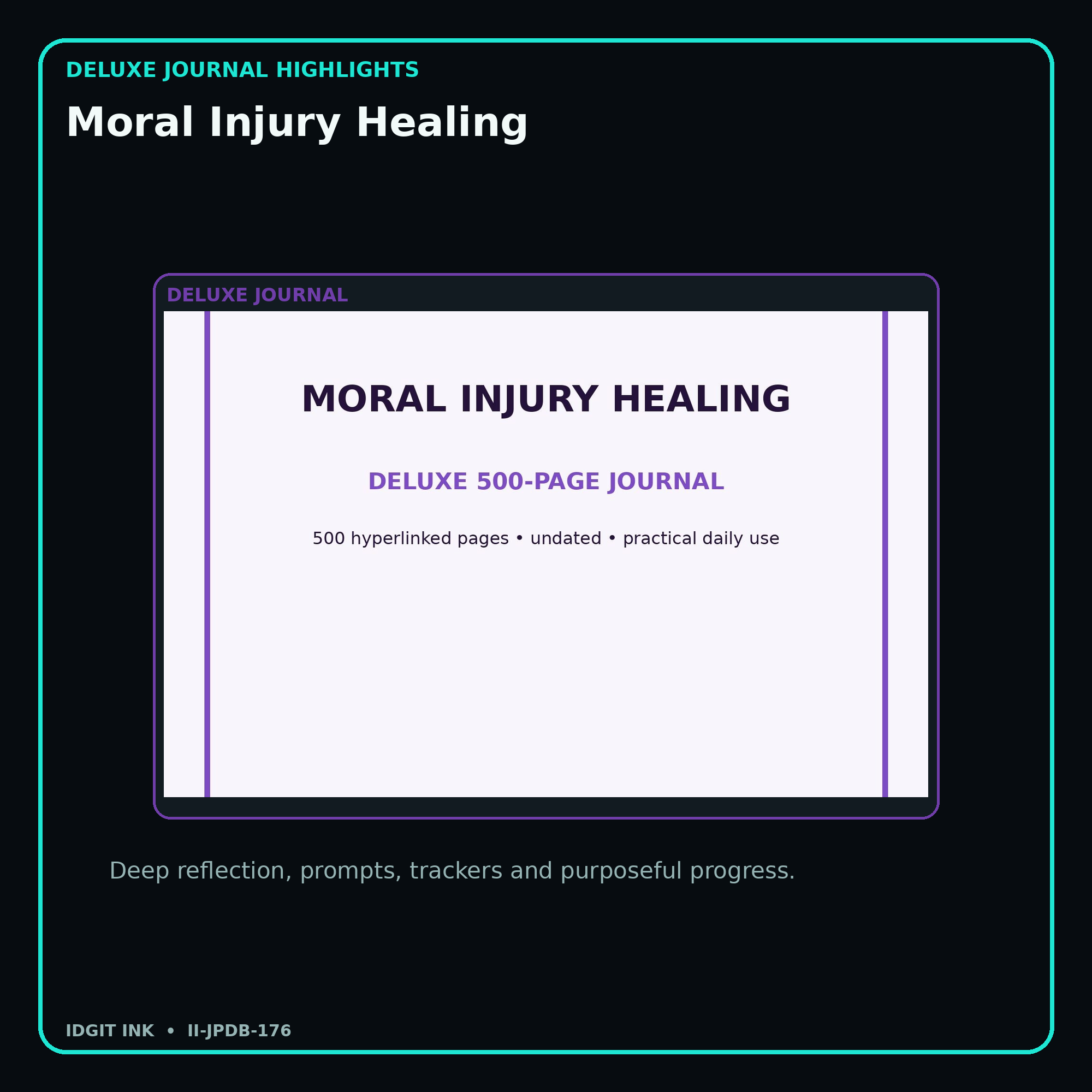 Moral Injury Healing deluxe digital journal features and guided reflection pages