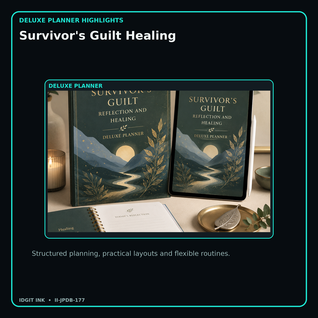 Survivor's Guilt Healing deluxe digital planner features and flexible organization
