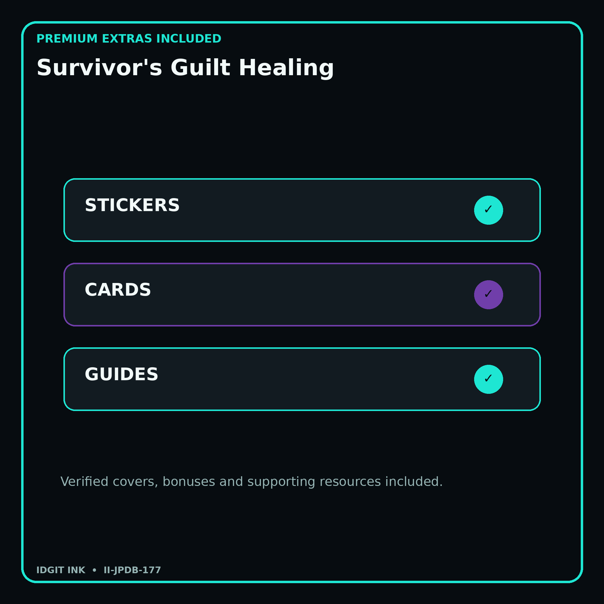 Survivor's Guilt Healing stickers cards covers guides and verified bundle bonuses