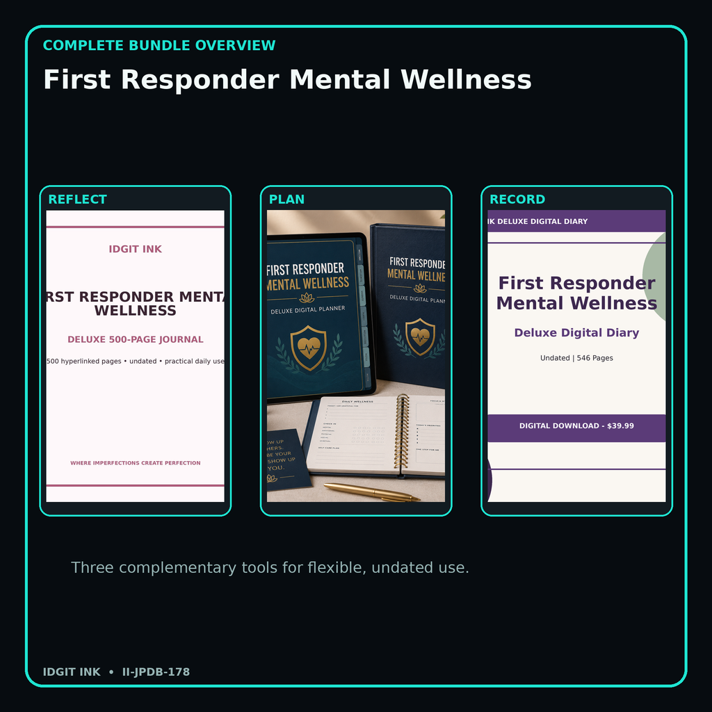 First Responder Mental Wellness complete three-product digital bundle overview