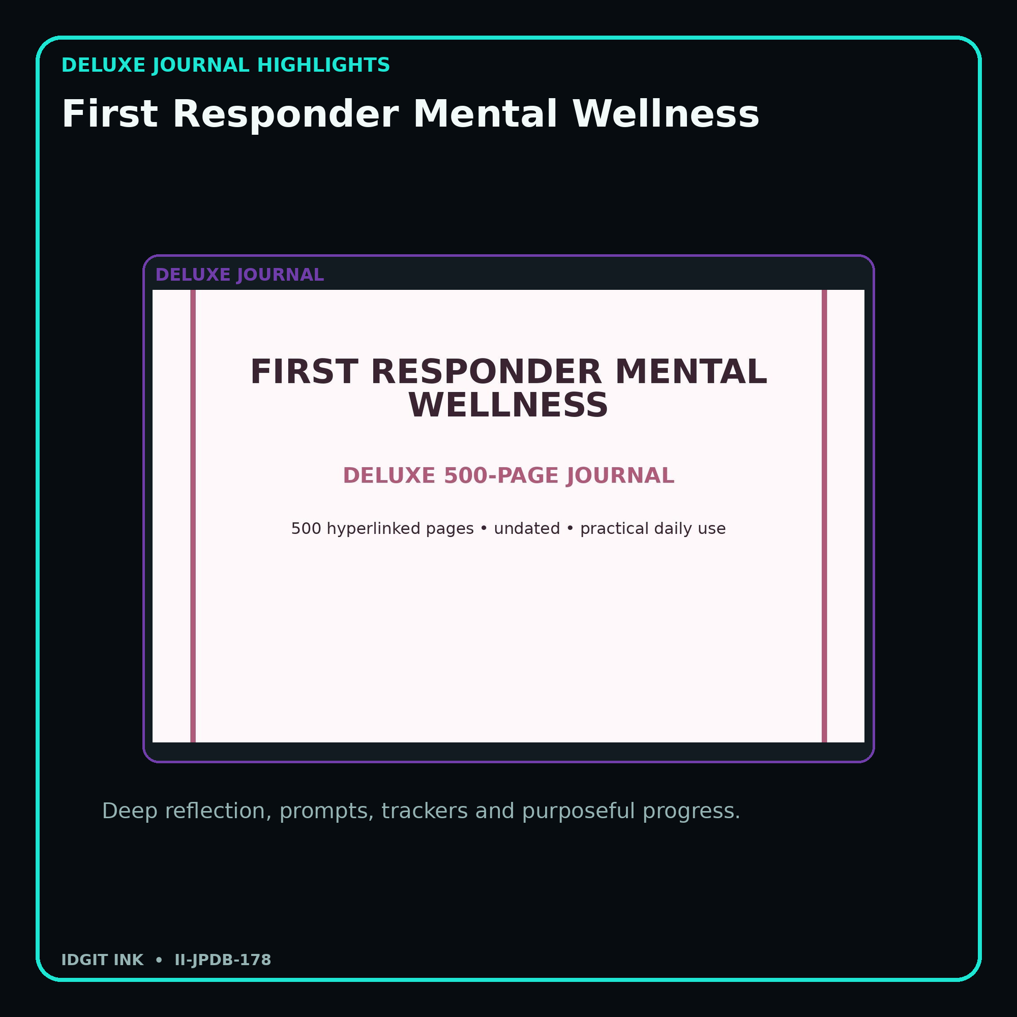 First Responder Mental Wellness deluxe digital journal features and guided reflection pages