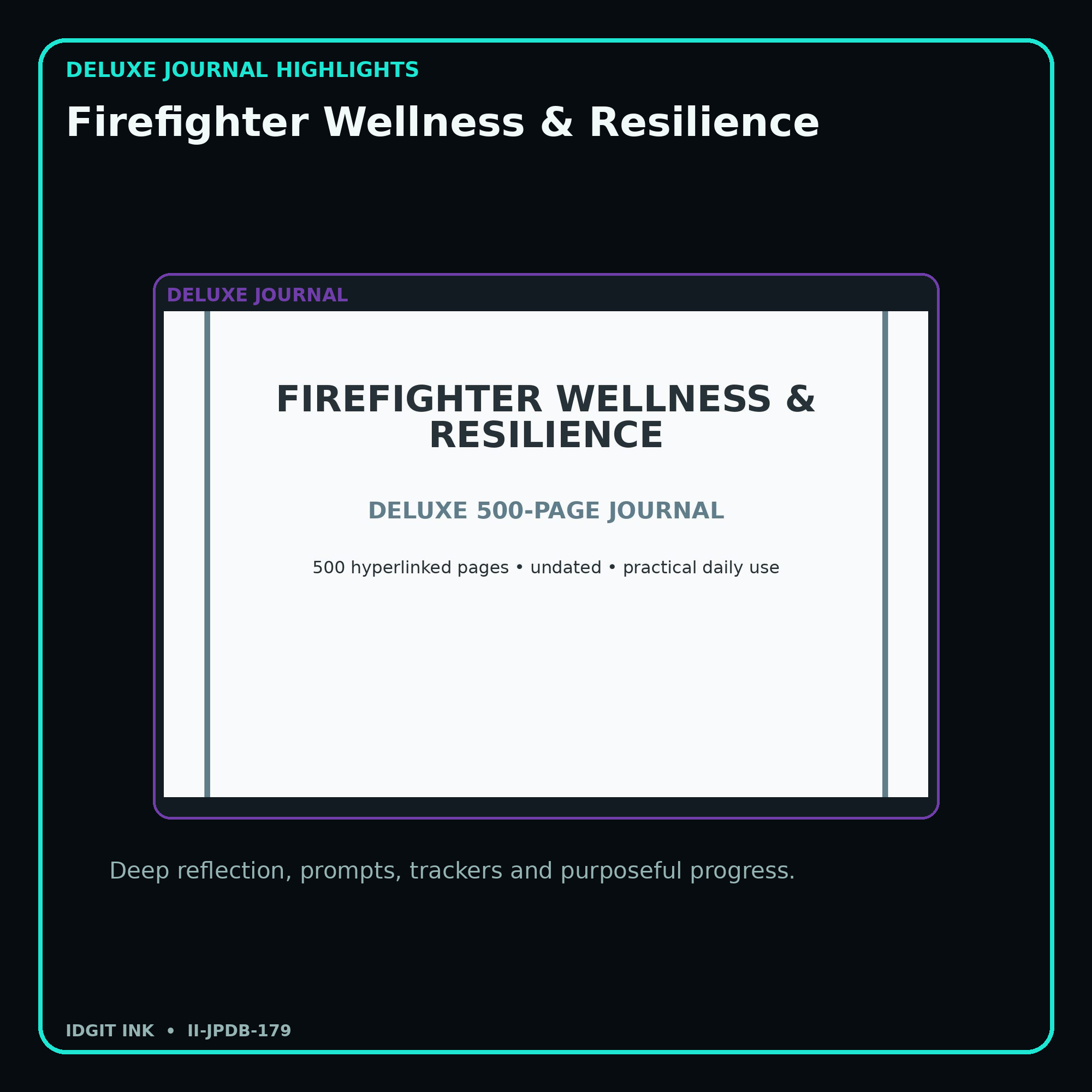 Firefighter Wellness & Resilience deluxe digital journal features and guided reflection pages
