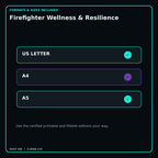 Firefighter Wellness & Resilience digital bundle formats in US Letter A4 and A5