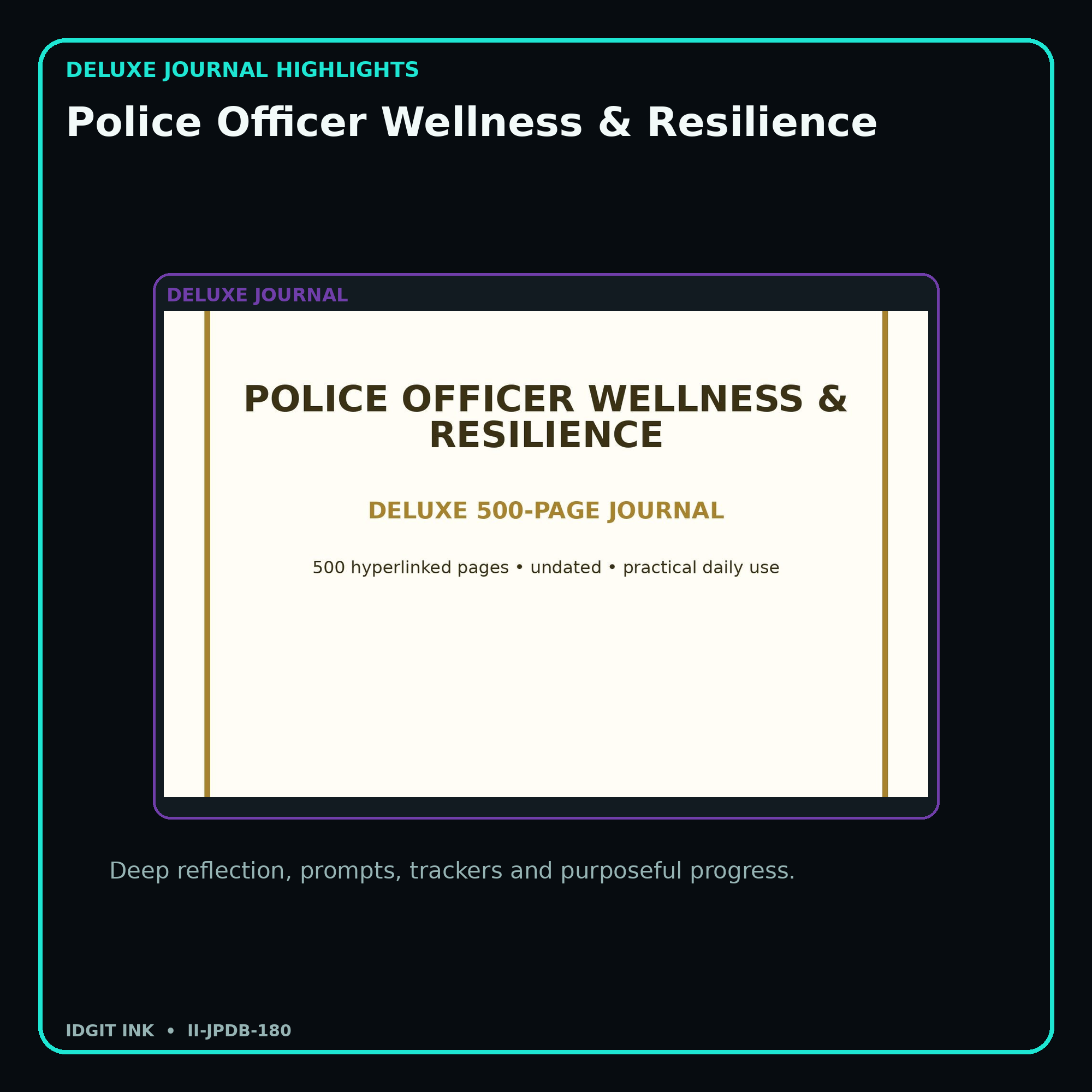Police Officer Wellness & Resilience deluxe digital journal features and guided reflection pages