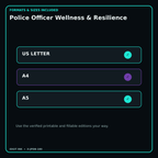 Police Officer Wellness & Resilience digital bundle formats in US Letter A4 and A5