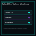 Police Officer Wellness & Resilience fillable printable and hyperlinked digital features