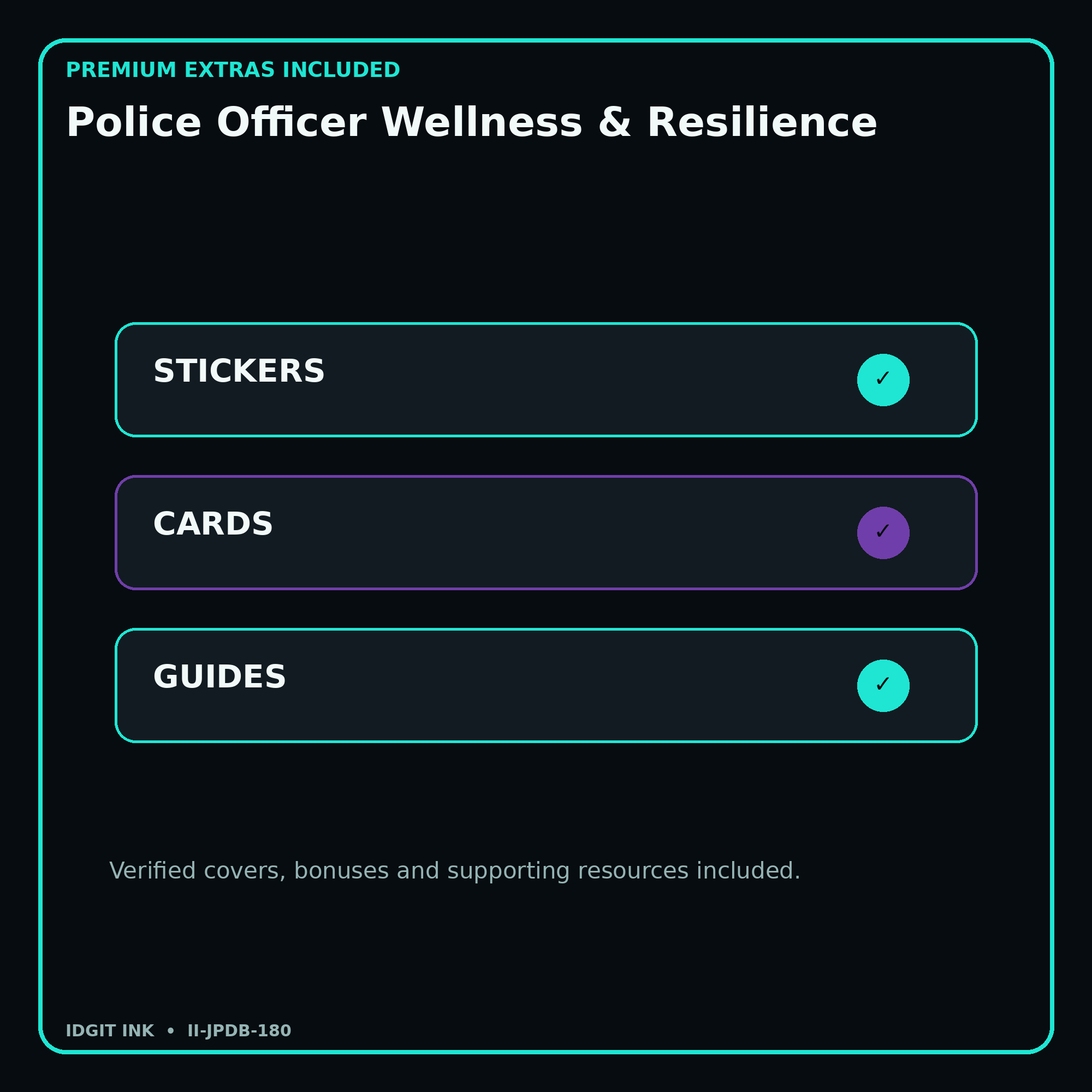Police Officer Wellness & Resilience stickers cards covers guides and verified bundle bonuses