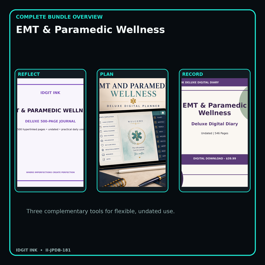 EMT & Paramedic Wellness complete three-product digital bundle overview