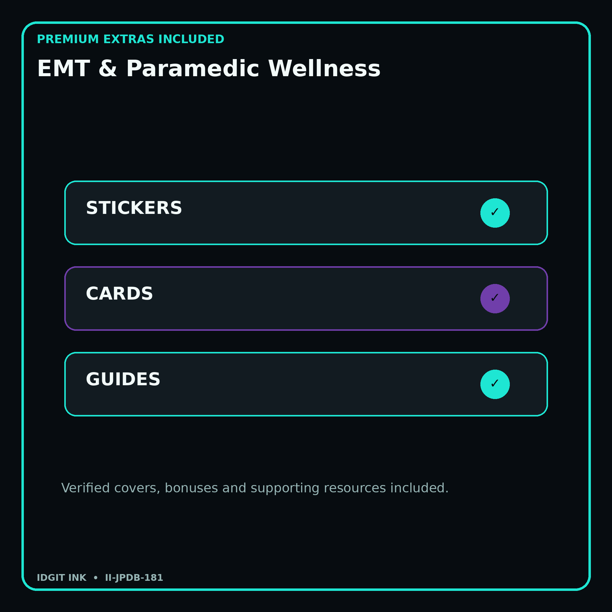 EMT & Paramedic Wellness stickers cards covers guides and verified bundle bonuses