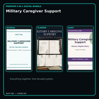 Military Caregiver Support premium digital journal planner and diary bundle cover