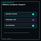 Military Caregiver Support secure digital download personal-use and no-shipping notice