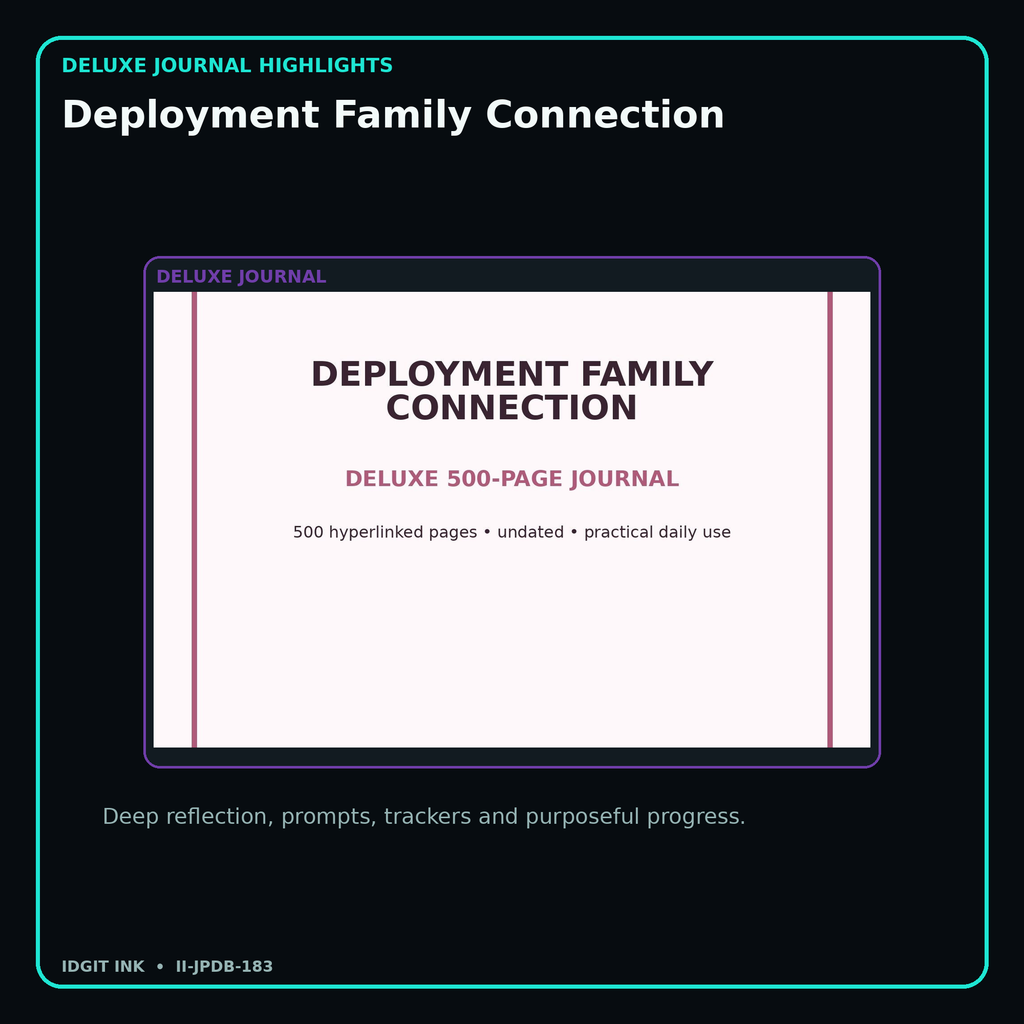 Deployment Family Connection deluxe digital journal features and guided reflection pages